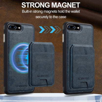 For iPhone 8 Plus / 7 Plus LC.IMEEKE L3 Series Detachable RFID Card Bag Magsafe Phone Case(Blue) - More iPhone Cases by LC.IMEEKE | Online Shopping UK | buy2fix