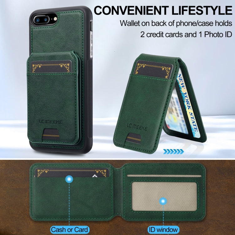 For iPhone 8 Plus / 7 Plus LC.IMEEKE L3 Series Detachable RFID Card Bag Magsafe Phone Case(Green) - More iPhone Cases by LC.IMEEKE | Online Shopping UK | buy2fix
