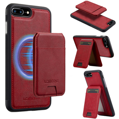 For iPhone 8 Plus / 7 Plus LC.IMEEKE L3 Series Detachable RFID Card Bag Magsafe Phone Case(Red) - More iPhone Cases by LC.IMEEKE | Online Shopping UK | buy2fix