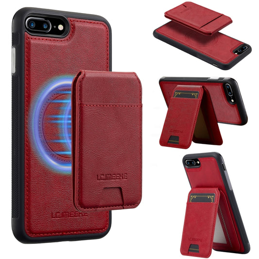 For iPhone 8 Plus / 7 Plus LC.IMEEKE L3 Series Detachable RFID Card Bag Magsafe Phone Case(Red) - More iPhone Cases by LC.IMEEKE | Online Shopping UK | buy2fix