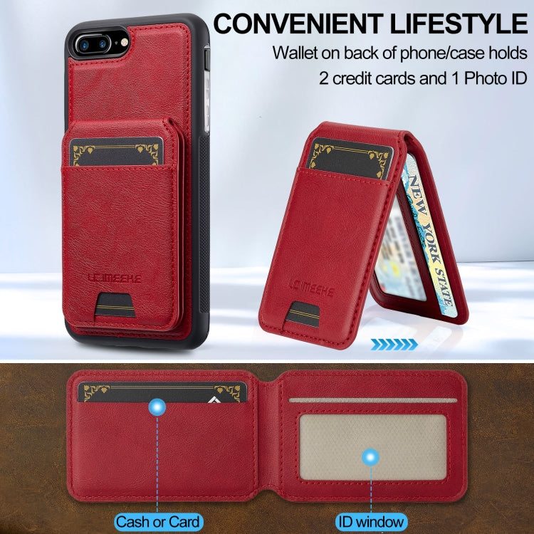 For iPhone 8 Plus / 7 Plus LC.IMEEKE L3 Series Detachable RFID Card Bag Magsafe Phone Case(Red) - More iPhone Cases by LC.IMEEKE | Online Shopping UK | buy2fix