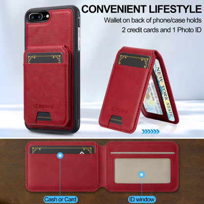 For iPhone 8 Plus / 7 Plus LC.IMEEKE L3 Series Detachable RFID Card Bag Magsafe Phone Case(Red) - More iPhone Cases by LC.IMEEKE | Online Shopping UK | buy2fix