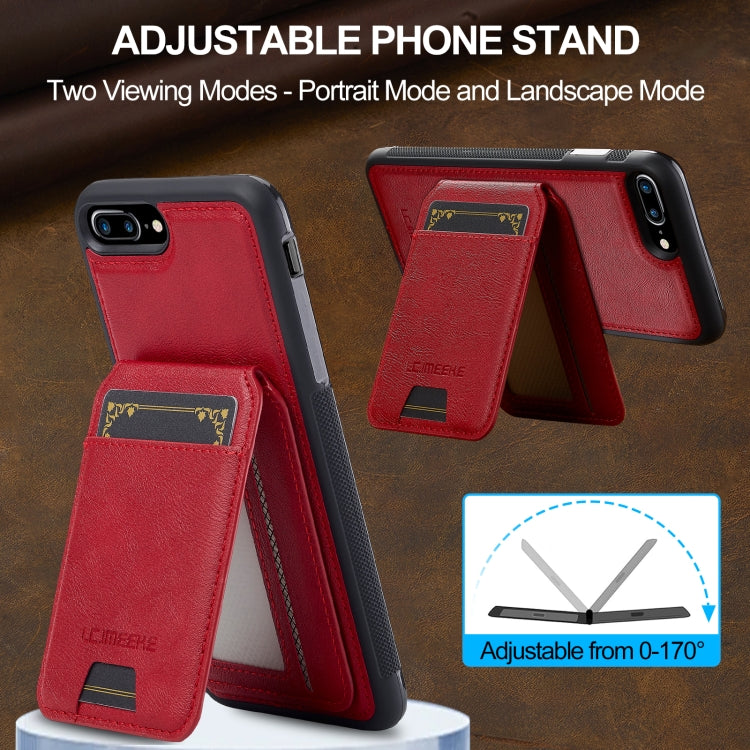 For iPhone 8 Plus / 7 Plus LC.IMEEKE L3 Series Detachable RFID Card Bag Magsafe Phone Case(Red) - More iPhone Cases by LC.IMEEKE | Online Shopping UK | buy2fix
