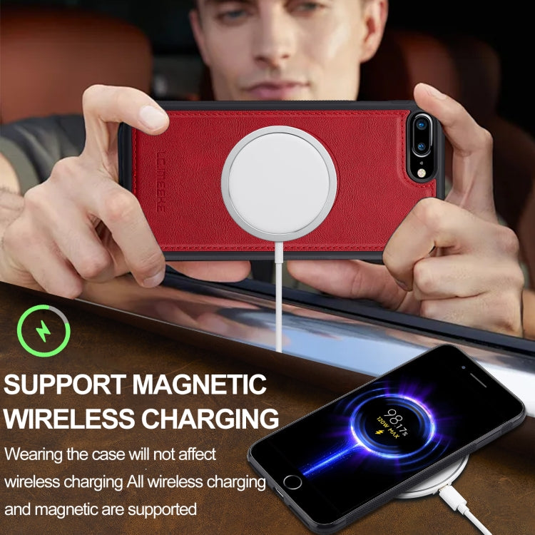 For iPhone 8 Plus / 7 Plus LC.IMEEKE L3 Series Detachable RFID Card Bag Magsafe Phone Case(Red) - More iPhone Cases by LC.IMEEKE | Online Shopping UK | buy2fix