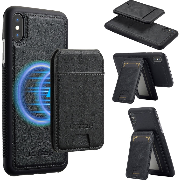 For iPhone XS / X LC.IMEEKE L3 Series Detachable RFID Card Bag Magsafe Phone Case(Black) - More iPhone Cases by LC.IMEEKE | Online Shopping UK | buy2fix