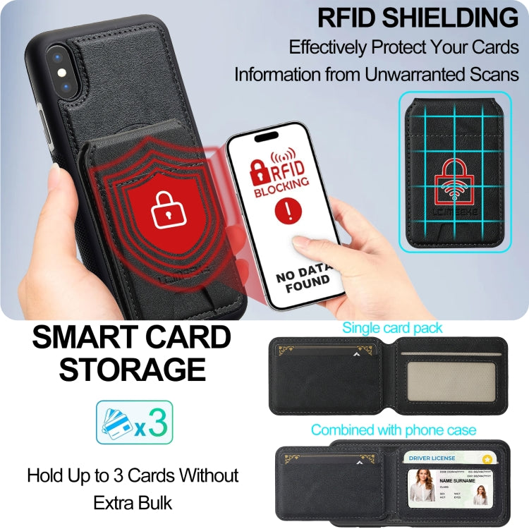 For iPhone XS / X LC.IMEEKE L3 Series Detachable RFID Card Bag Magsafe Phone Case(Black) - More iPhone Cases by LC.IMEEKE | Online Shopping UK | buy2fix
