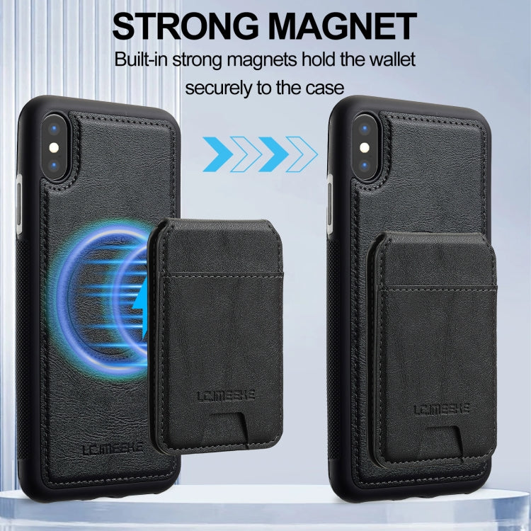 For iPhone XS / X LC.IMEEKE L3 Series Detachable RFID Card Bag Magsafe Phone Case(Black) - More iPhone Cases by LC.IMEEKE | Online Shopping UK | buy2fix