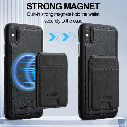 For iPhone XS / X LC.IMEEKE L3 Series Detachable RFID Card Bag Magsafe Phone Case(Black) - More iPhone Cases by LC.IMEEKE | Online Shopping UK | buy2fix