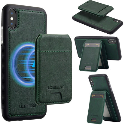 For iPhone XS / X LC.IMEEKE L3 Series Detachable RFID Card Bag Magsafe Phone Case(Green) - More iPhone Cases by LC.IMEEKE | Online Shopping UK | buy2fix