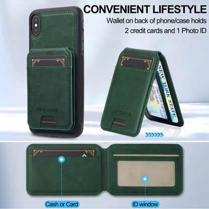 For iPhone XS / X LC.IMEEKE L3 Series Detachable RFID Card Bag Magsafe Phone Case(Green) - More iPhone Cases by LC.IMEEKE | Online Shopping UK | buy2fix
