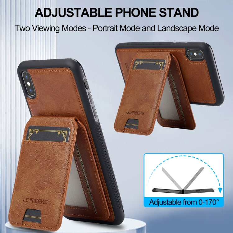 For iPhone XS Max LC.IMEEKE L3 Series Detachable RFID Card Bag Magsafe Phone Case(Brown) - More iPhone Cases by LC.IMEEKE | Online Shopping UK | buy2fix