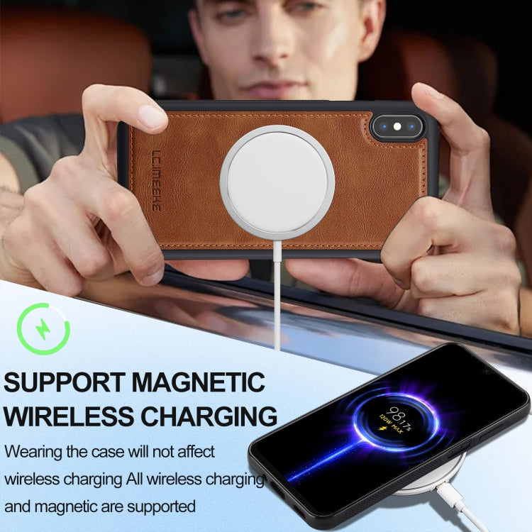 For iPhone XS Max LC.IMEEKE L3 Series Detachable RFID Card Bag Magsafe Phone Case(Brown) - More iPhone Cases by LC.IMEEKE | Online Shopping UK | buy2fix
