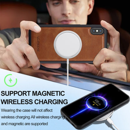 For iPhone XS Max LC.IMEEKE L3 Series Detachable RFID Card Bag Magsafe Phone Case(Brown) - More iPhone Cases by LC.IMEEKE | Online Shopping UK | buy2fix
