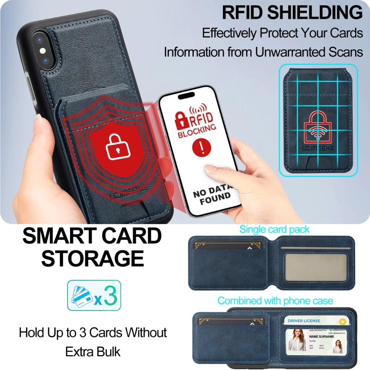 For iPhone XS Max LC.IMEEKE L3 Series Detachable RFID Card Bag Magsafe Phone Case(Blue) - More iPhone Cases by LC.IMEEKE | Online Shopping UK | buy2fix