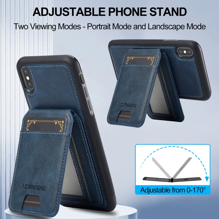 For iPhone XS Max LC.IMEEKE L3 Series Detachable RFID Card Bag Magsafe Phone Case(Blue) - More iPhone Cases by LC.IMEEKE | Online Shopping UK | buy2fix