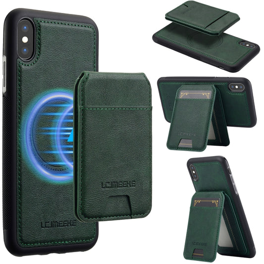 For iPhone XS Max LC.IMEEKE L3 Series Detachable RFID Card Bag Magsafe Phone Case(Green) - More iPhone Cases by LC.IMEEKE | Online Shopping UK | buy2fix