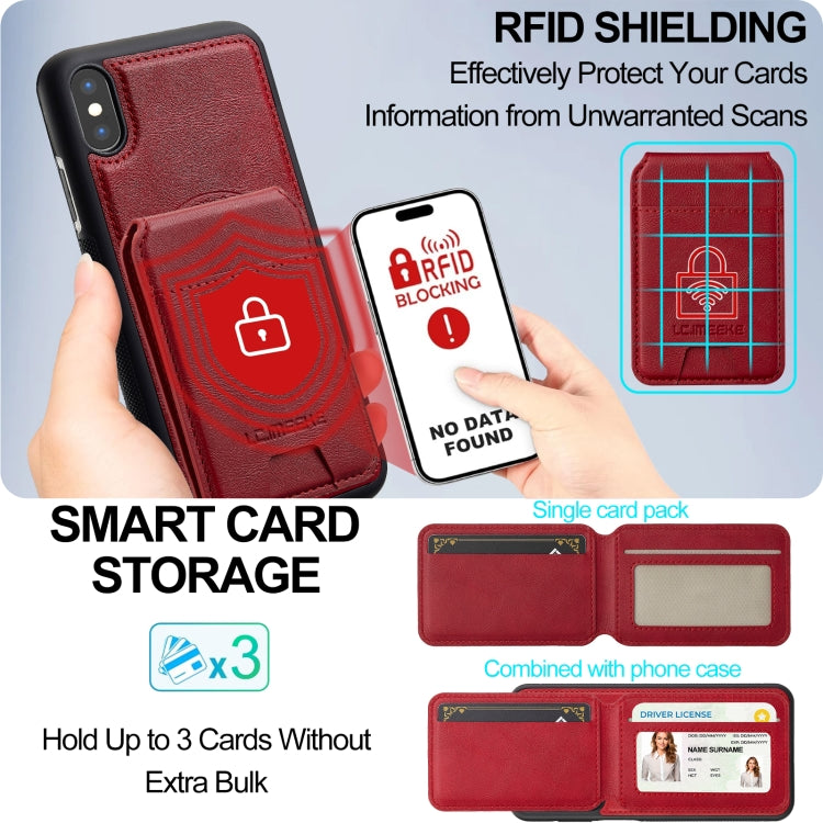 For iPhone XS Max LC.IMEEKE L3 Series Detachable RFID Card Bag Magsafe Phone Case(Red) - More iPhone Cases by LC.IMEEKE | Online Shopping UK | buy2fix