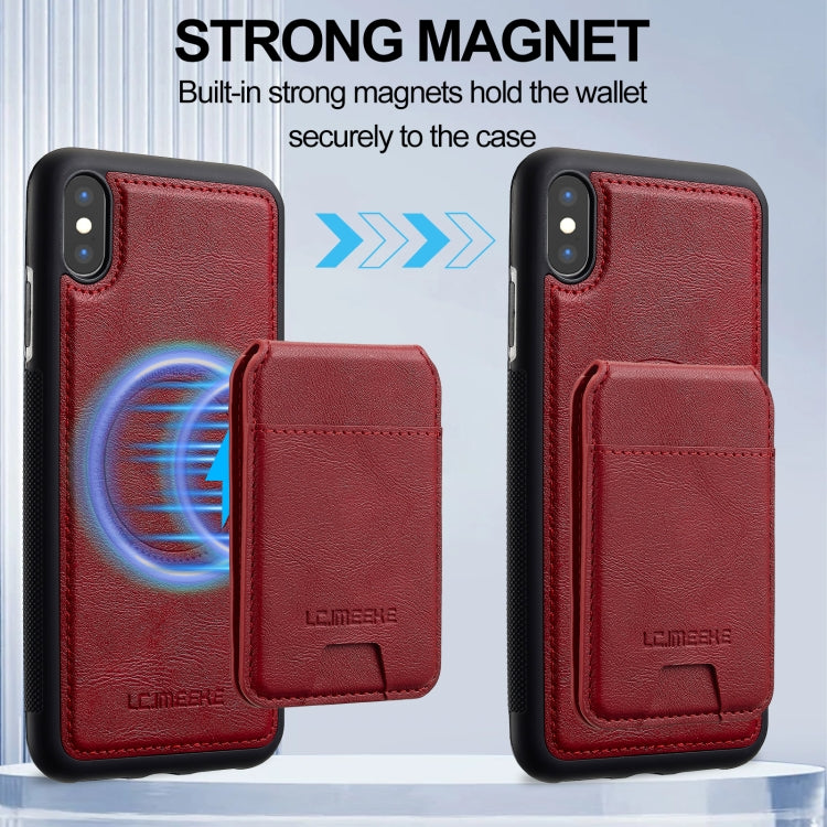 For iPhone XS Max LC.IMEEKE L3 Series Detachable RFID Card Bag Magsafe Phone Case(Red) - More iPhone Cases by LC.IMEEKE | Online Shopping UK | buy2fix