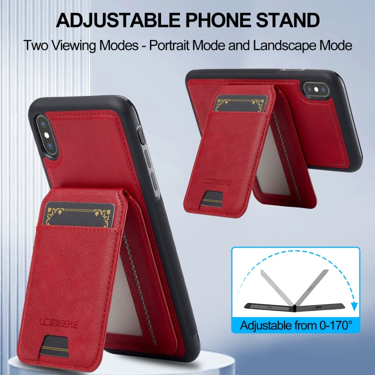 For iPhone XS Max LC.IMEEKE L3 Series Detachable RFID Card Bag Magsafe Phone Case(Red) - More iPhone Cases by LC.IMEEKE | Online Shopping UK | buy2fix