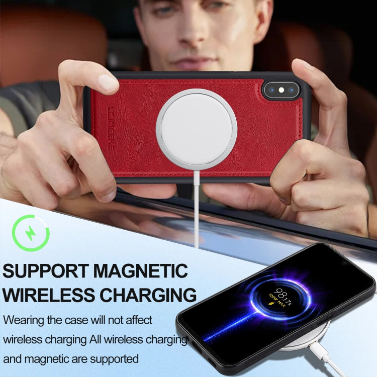 For iPhone XS Max LC.IMEEKE L3 Series Detachable RFID Card Bag Magsafe Phone Case(Red) - More iPhone Cases by LC.IMEEKE | Online Shopping UK | buy2fix