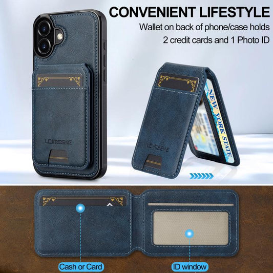 For iPhone 17 LC.IMEEKE L3 Series Detachable RFID Card Bag Magsafe Phone Case(Blue) - iPhone 17 Cases by LC.IMEEKE | Online Shopping UK | buy2fix
