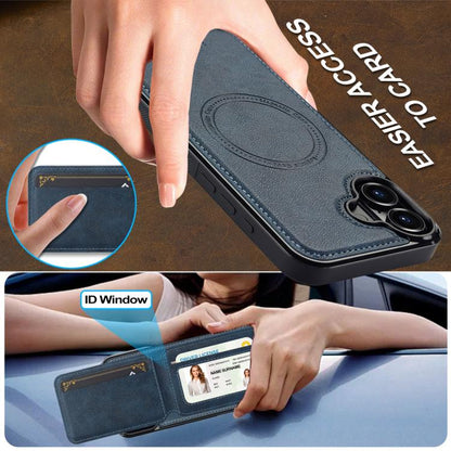 For iPhone 17 LC.IMEEKE L3 Series Detachable RFID Card Bag Magsafe Phone Case(Blue) - iPhone 17 Cases by LC.IMEEKE | Online Shopping UK | buy2fix