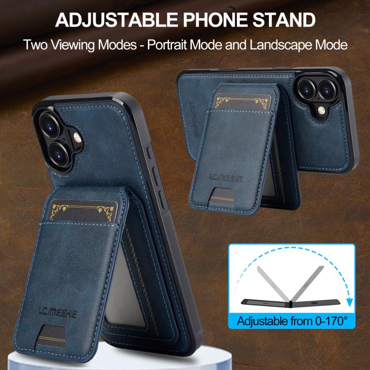 For iPhone 17 LC.IMEEKE L3 Series Detachable RFID Card Bag Magsafe Phone Case(Blue) - iPhone 17 Cases by LC.IMEEKE | Online Shopping UK | buy2fix