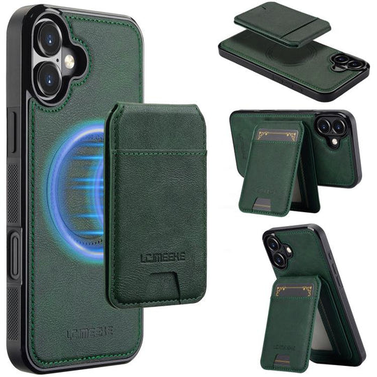 For iPhone 17 LC.IMEEKE L3 Series Detachable RFID Card Bag Magsafe Phone Case(Green)