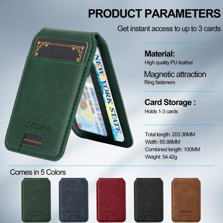 For iPhone 17 LC.IMEEKE L3 Series Detachable RFID Card Bag Magsafe Phone Case(Green) - iPhone 17 Cases by LC.IMEEKE | Online Shopping UK | buy2fix