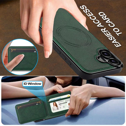 For iPhone 17 LC.IMEEKE L3 Series Detachable RFID Card Bag Magsafe Phone Case(Green) - iPhone 17 Cases by LC.IMEEKE | Online Shopping UK | buy2fix