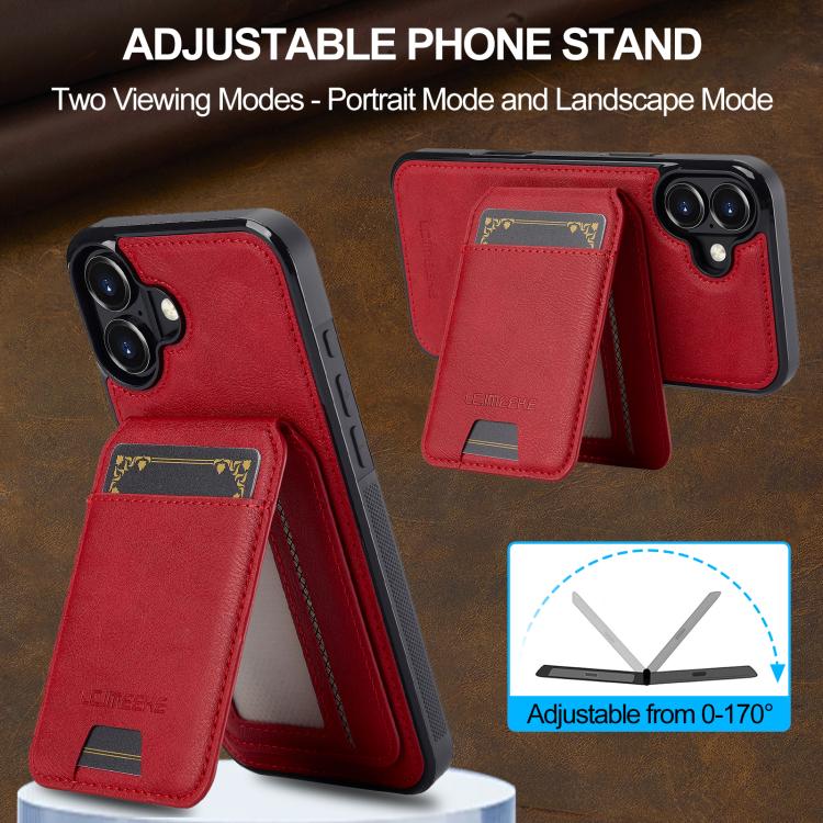 For iPhone 17 LC.IMEEKE L3 Series Detachable RFID Card Bag Magsafe Phone Case(Red) - iPhone 17 Cases by LC.IMEEKE | Online Shopping UK | buy2fix
