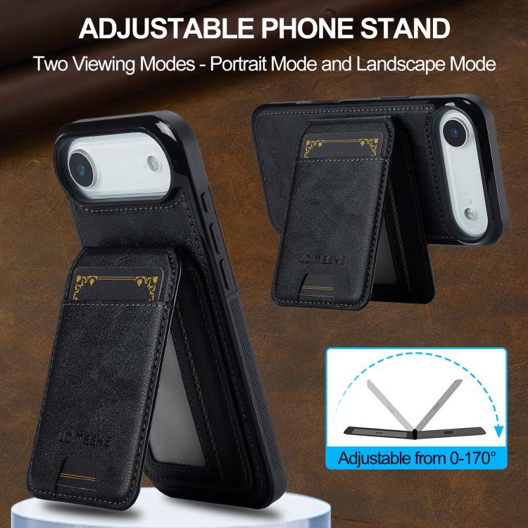 For iPhone 17 Air LC.IMEEKE L3 Series Detachable RFID Card Bag Magsafe Phone Case(Black) - iPhone 17 Air Cases by LC.IMEEKE | Online Shopping UK | buy2fix