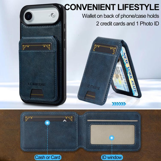 For iPhone Air LC.IMEEKE L3 Series Detachable RFID Card Bag Magsafe Phone Case(Blue) - iPhone Air Cases by LC.IMEEKE | Online Shopping UK | buy2fix