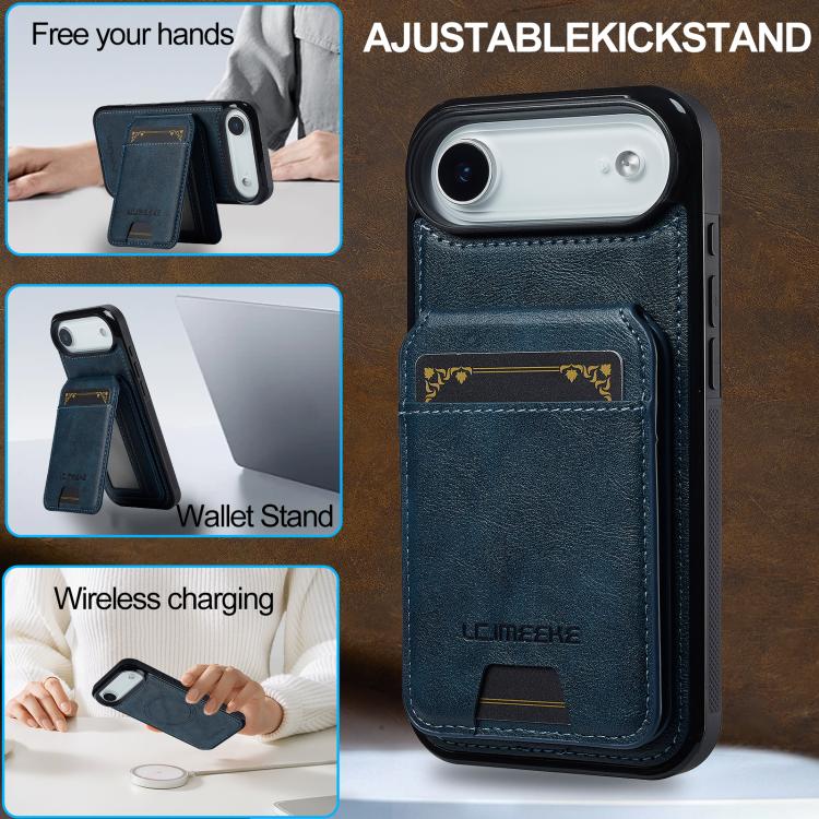 For iPhone Air LC.IMEEKE L3 Series Detachable RFID Card Bag Magsafe Phone Case(Blue) - iPhone Air Cases by LC.IMEEKE | Online Shopping UK | buy2fix