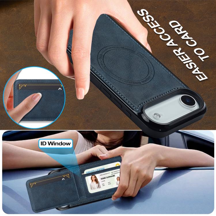 For iPhone Air LC.IMEEKE L3 Series Detachable RFID Card Bag Magsafe Phone Case(Blue) - iPhone Air Cases by LC.IMEEKE | Online Shopping UK | buy2fix