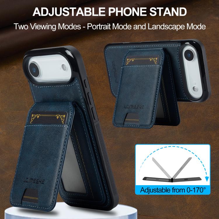 For iPhone Air LC.IMEEKE L3 Series Detachable RFID Card Bag Magsafe Phone Case(Blue) - iPhone Air Cases by LC.IMEEKE | Online Shopping UK | buy2fix