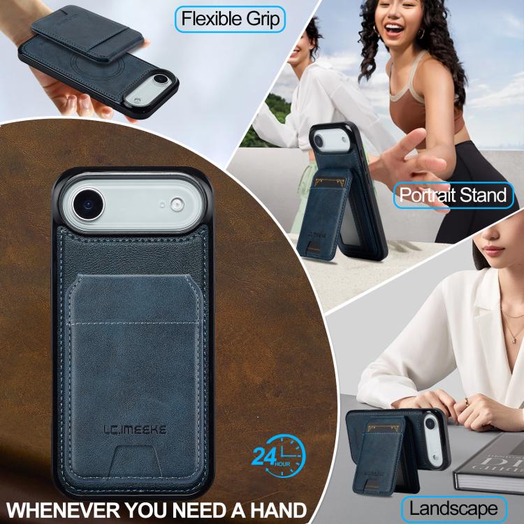 For iPhone Air LC.IMEEKE L3 Series Detachable RFID Card Bag Magsafe Phone Case(Blue) - iPhone Air Cases by LC.IMEEKE | Online Shopping UK | buy2fix