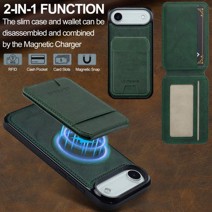 For iPhone 17 Air LC.IMEEKE L3 Series Detachable RFID Card Bag Magsafe Phone Case(Green) - iPhone 17 Air Cases by LC.IMEEKE | Online Shopping UK | buy2fix