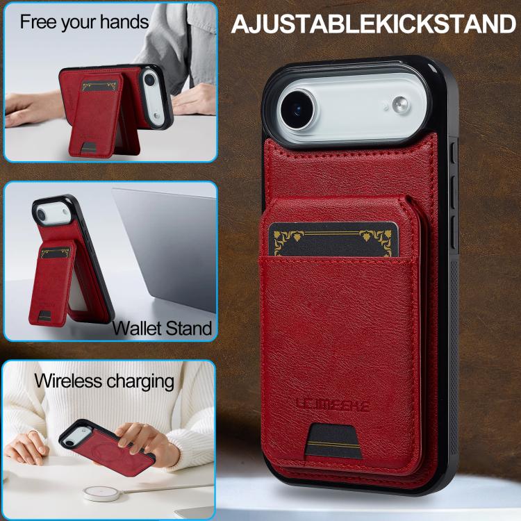 For iPhone 17 Air LC.IMEEKE L3 Series Detachable RFID Card Bag Magsafe Phone Case(Red) - iPhone 17 Air Cases by LC.IMEEKE | Online Shopping UK | buy2fix