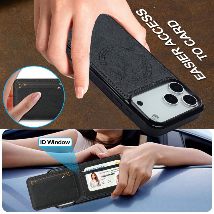 For iPhone 17 Pro LC.IMEEKE L3 Series Detachable RFID Card Bag Magsafe Phone Case(Black) - iPhone 17 Pro Cases by LC.IMEEKE | Online Shopping UK | buy2fix