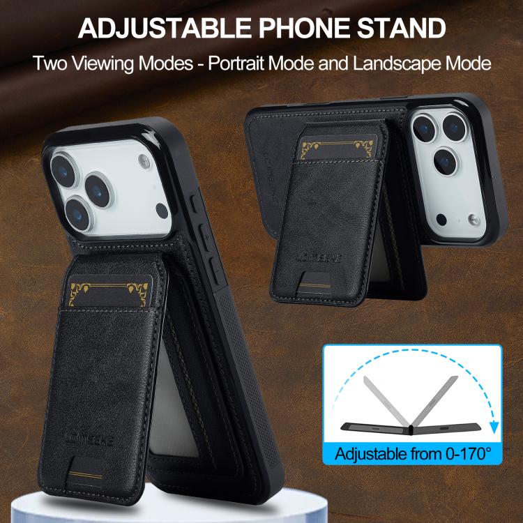 For iPhone 17 Pro LC.IMEEKE L3 Series Detachable RFID Card Bag Magsafe Phone Case(Black) - iPhone 17 Pro Cases by LC.IMEEKE | Online Shopping UK | buy2fix