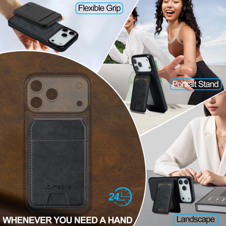 For iPhone 17 Pro LC.IMEEKE L3 Series Detachable RFID Card Bag Magsafe Phone Case(Black) - iPhone 17 Pro Cases by LC.IMEEKE | Online Shopping UK | buy2fix