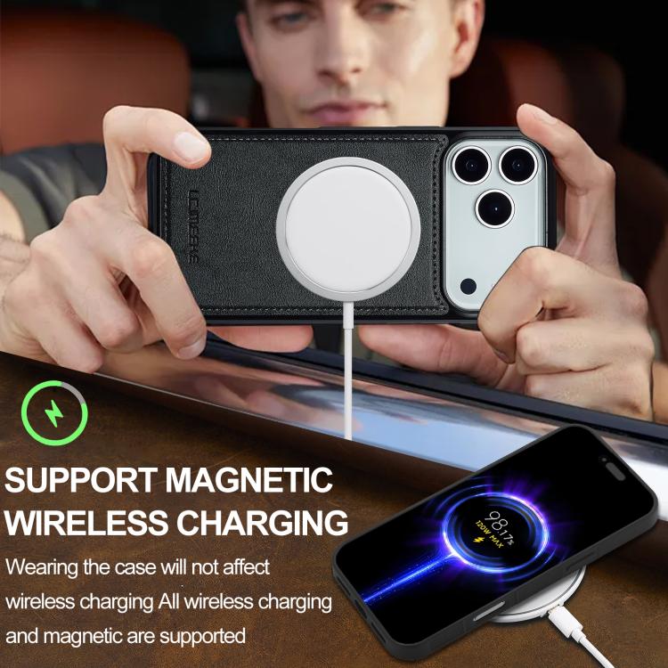 For iPhone 17 Pro LC.IMEEKE L3 Series Detachable RFID Card Bag Magsafe Phone Case(Black) - iPhone 17 Pro Cases by LC.IMEEKE | Online Shopping UK | buy2fix