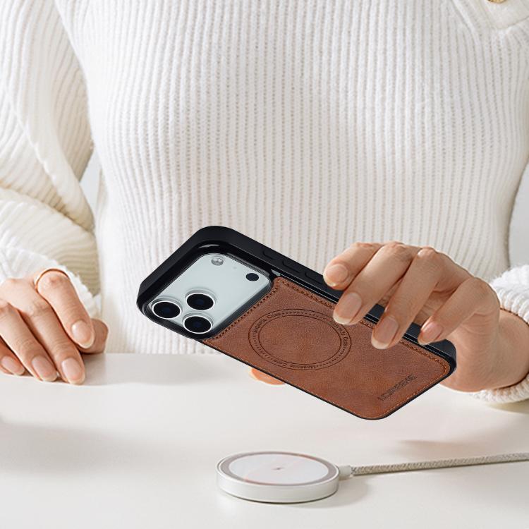 For iPhone 17 Pro LC.IMEEKE L3 Series Detachable RFID Card Bag Magsafe Phone Case(Brown) - iPhone 17 Pro Cases by LC.IMEEKE | Online Shopping UK | buy2fix