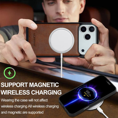 For iPhone 17 Pro LC.IMEEKE L3 Series Detachable RFID Card Bag Magsafe Phone Case(Brown) - iPhone 17 Pro Cases by LC.IMEEKE | Online Shopping UK | buy2fix