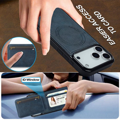 For iPhone 17 Pro LC.IMEEKE L3 Series Detachable RFID Card Bag Magsafe Phone Case(Blue) - iPhone 17 Pro Cases by LC.IMEEKE | Online Shopping UK | buy2fix