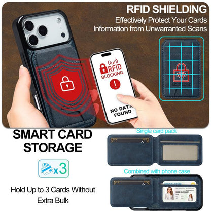 For iPhone 17 Pro LC.IMEEKE L3 Series Detachable RFID Card Bag Magsafe Phone Case(Blue) - iPhone 17 Pro Cases by LC.IMEEKE | Online Shopping UK | buy2fix