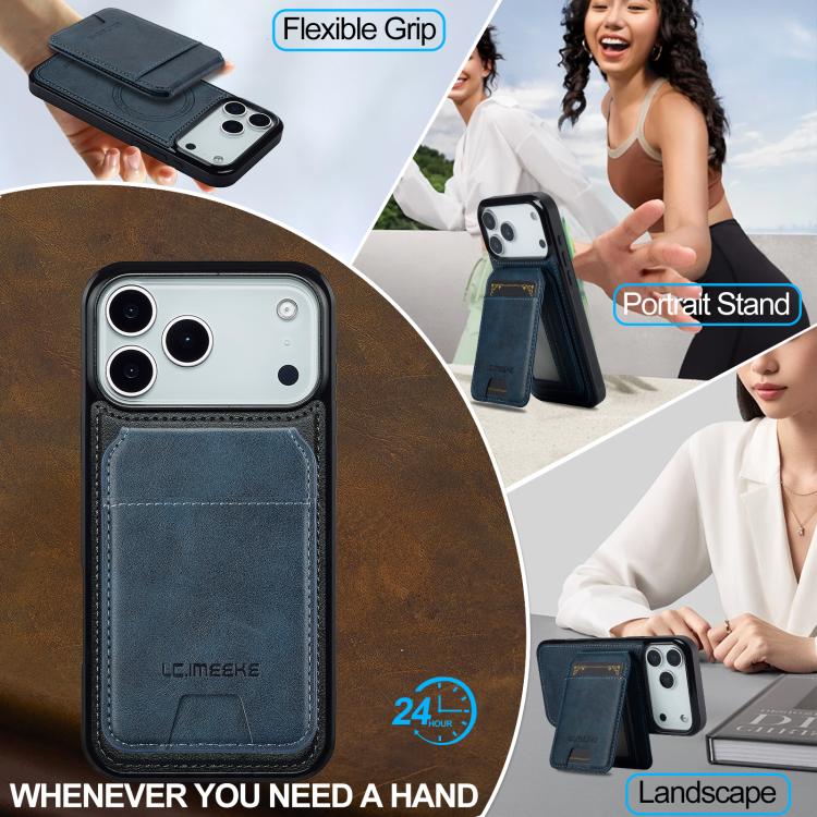 For iPhone 17 Pro LC.IMEEKE L3 Series Detachable RFID Card Bag Magsafe Phone Case(Blue) - iPhone 17 Pro Cases by LC.IMEEKE | Online Shopping UK | buy2fix