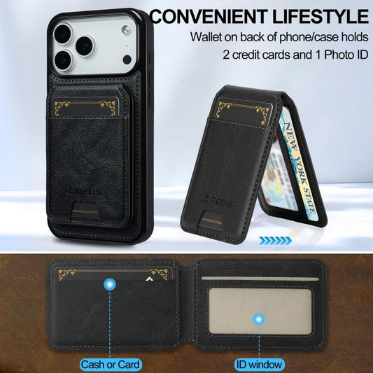 For iPhone 17 Pro Max LC.IMEEKE L3 Series Detachable RFID Card Bag Magsafe Phone Case(Black) - iPhone 17 Pro Max Cases by LC.IMEEKE | Online Shopping UK | buy2fix