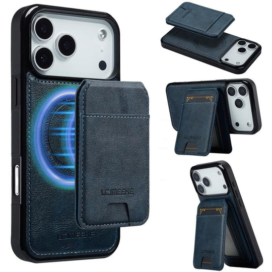 For iPhone 18 Pro Max / 17 Pro Max LC.IMEEKE L3 Series Detachable RFID Card Bag Magsafe Phone Case(Blue)